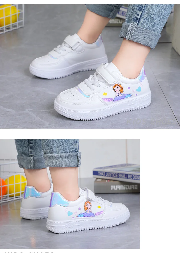 Kids Sneakers Four Seasons Girls Fashion Sports Running Shoes Non-slip Children's Flat Shoes Casual Breathable Outdoor Sneaker