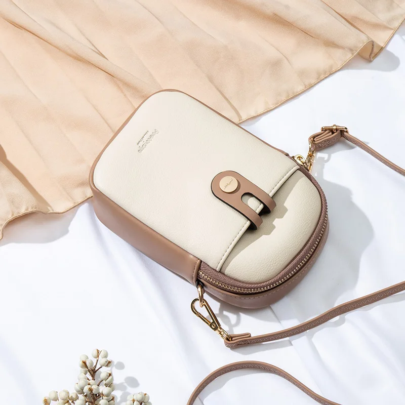 2026 Spring and Summer New Mobile Phone Bag Female Japanese and South Korean PU Soft Small Fresh High-Grade Fashion Zipper Large