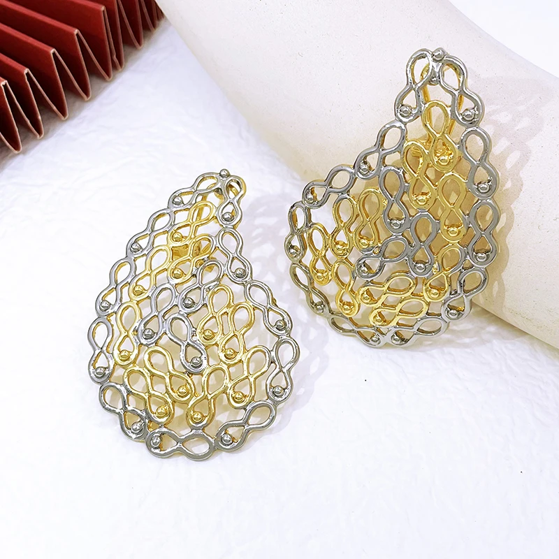 Women Hoop Earrings 18K Gold Plated Latest Fashion Jewelry Wedding Party Gift Accessories 2023 Trending