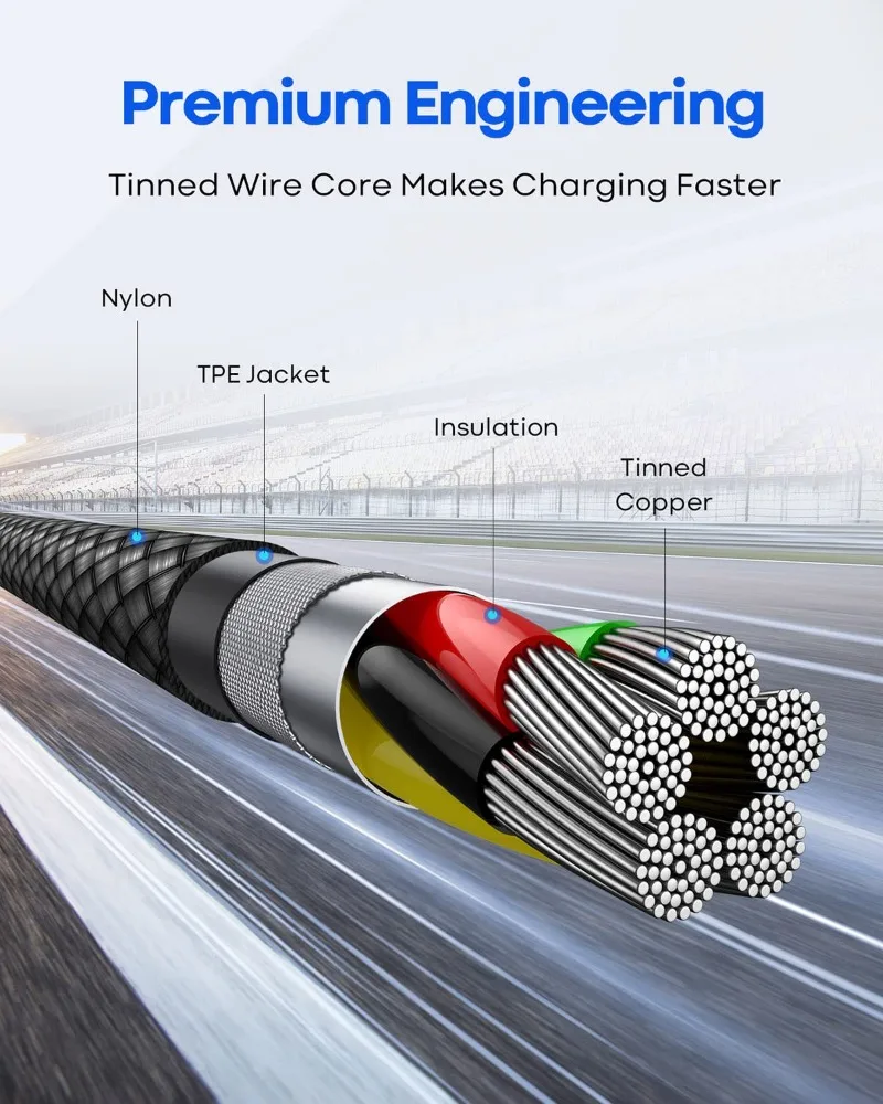 8m 5m 3m Long Type c Cable Fast Charging USB C cable Data Transmission C to C Charging Cord For Samsung S21 S20 OPPO VIVO Xiaomi