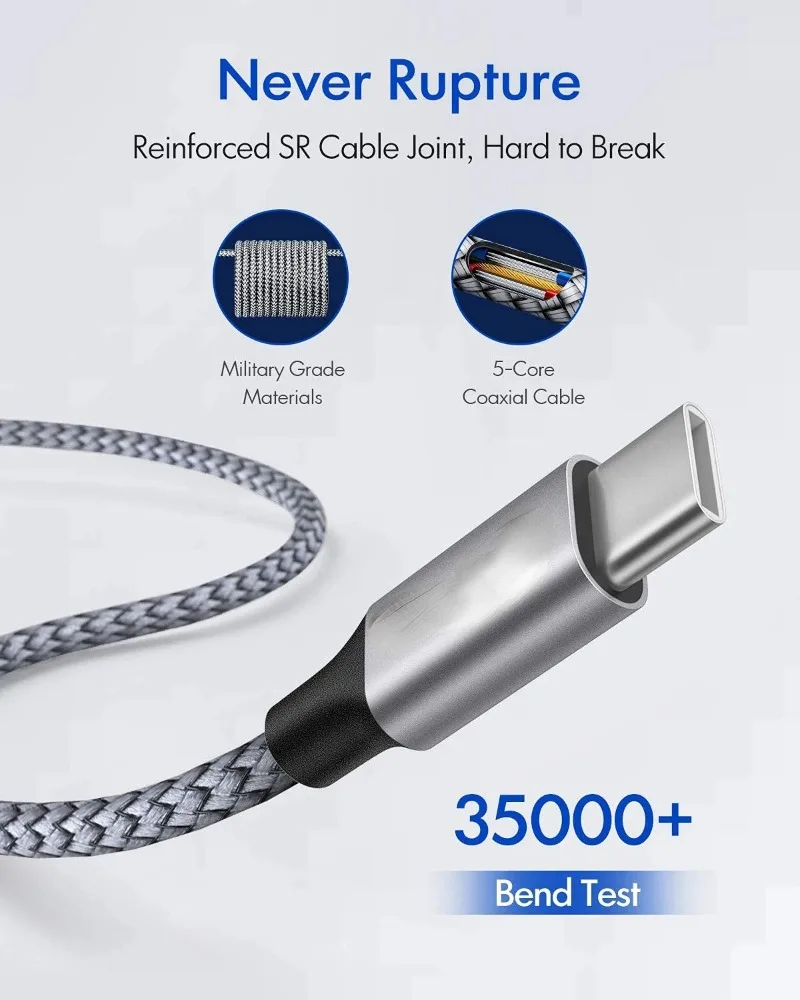 8m 5m 3m Long Type c Cable Fast Charging USB C cable Data Transmission C to C Charging Cord For Samsung S21 S20 OPPO VIVO Xiaomi