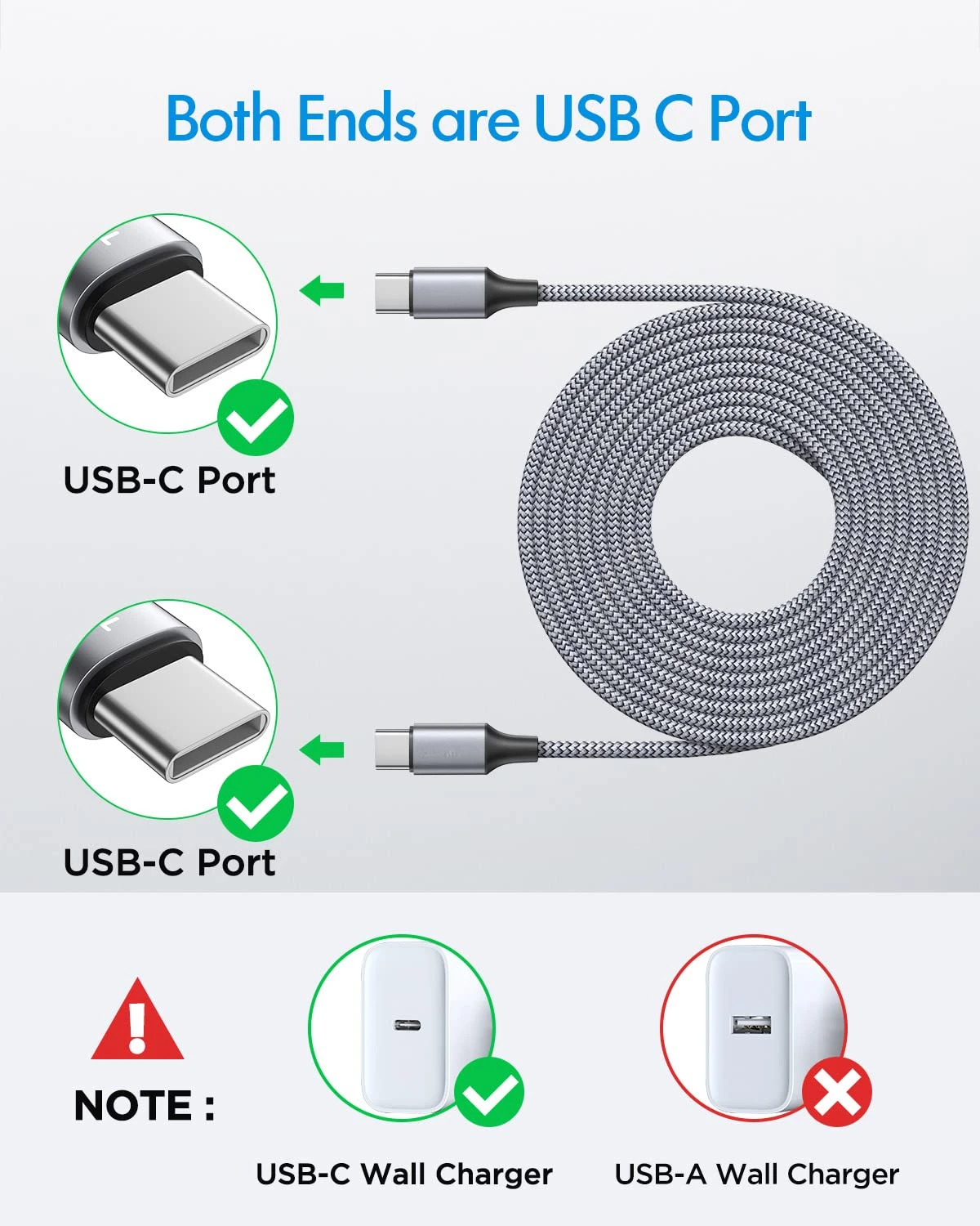 8m 5m 3m Long Type c Cable Fast Charging USB C cable Data Transmission C to C Charging Cord For Samsung S21 S20 OPPO VIVO Xiaomi