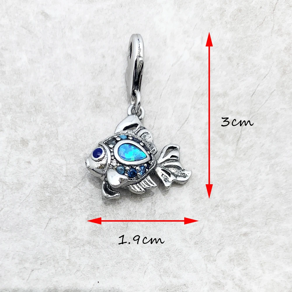 Blue Maritime Fish Charm Pendant 2023 Spring 925 Sterling Silver Trendy Lucky Gift For Women Jewelry