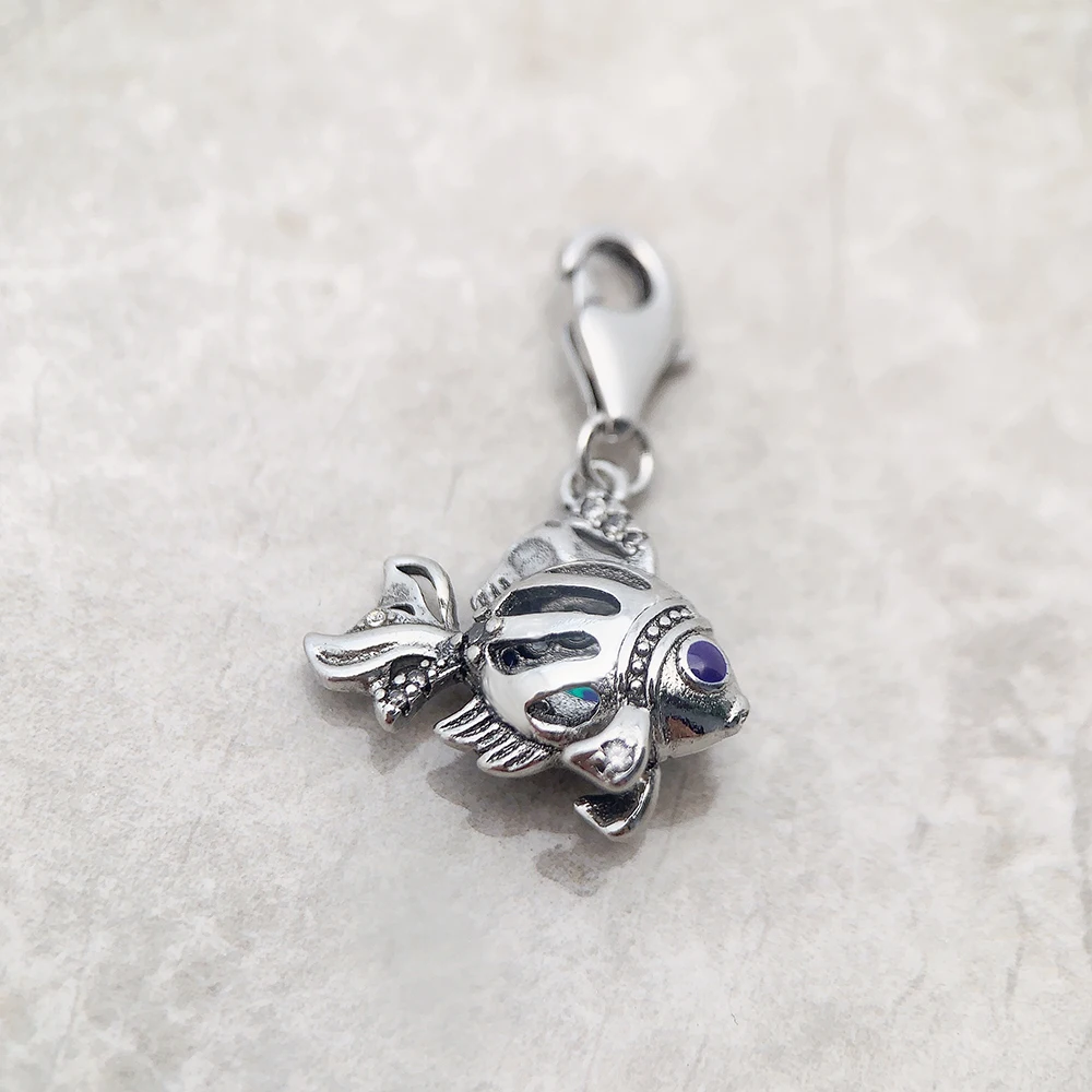 Blue Maritime Fish Charm Pendant 2023 Spring 925 Sterling Silver Trendy Lucky Gift For Women Jewelry