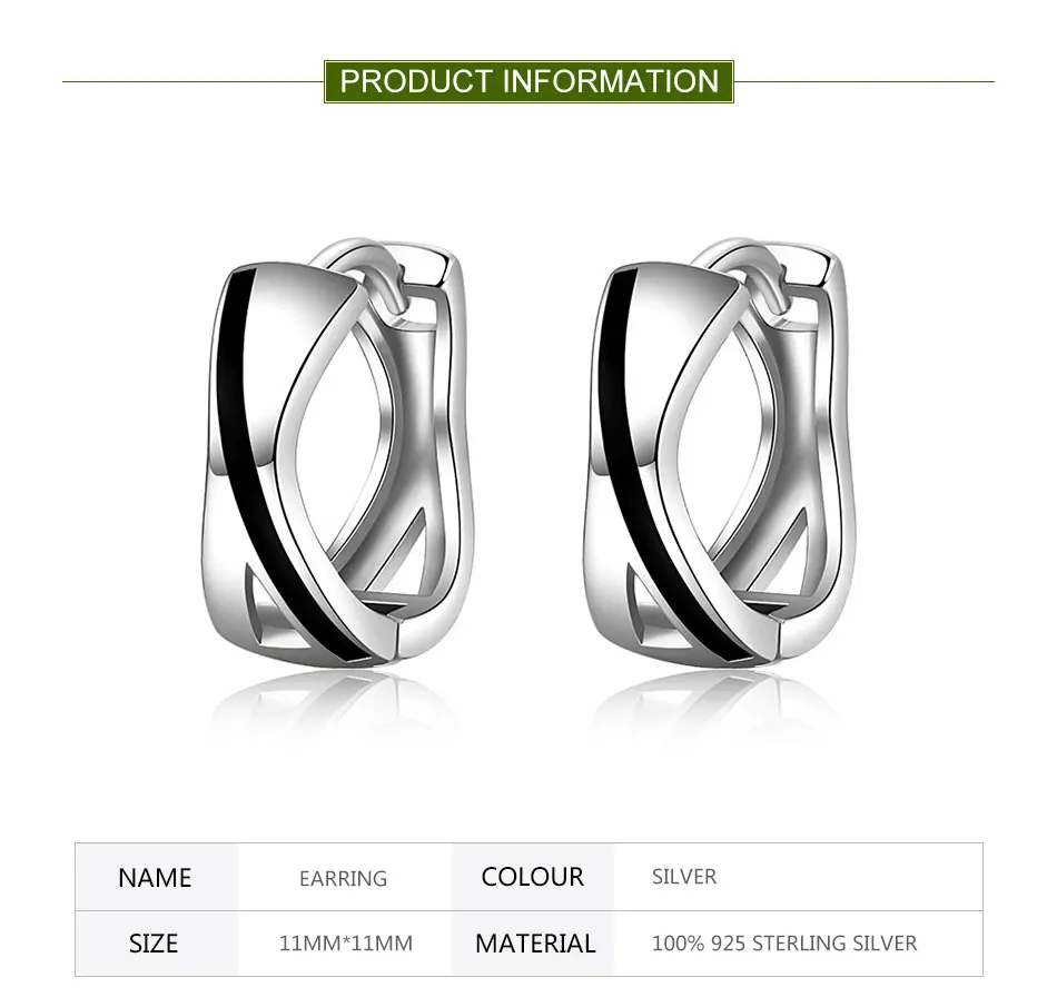 ZDADAN 925 Sterling Silver Geometric Hoop Earrings For Women Fashion Jewelry Accessories