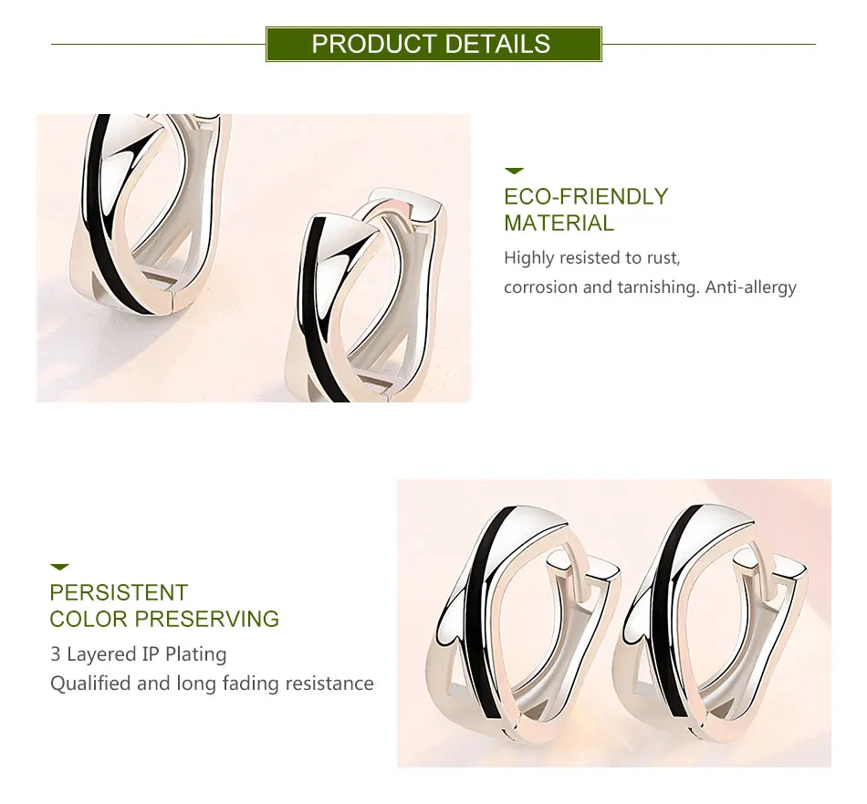 ZDADAN 925 Sterling Silver Geometric Hoop Earrings For Women Fashion Jewelry Accessories
