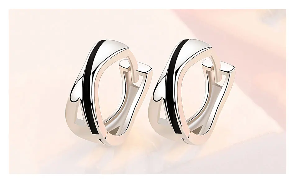 ZDADAN 925 Sterling Silver Geometric Hoop Earrings For Women Fashion Jewelry Accessories