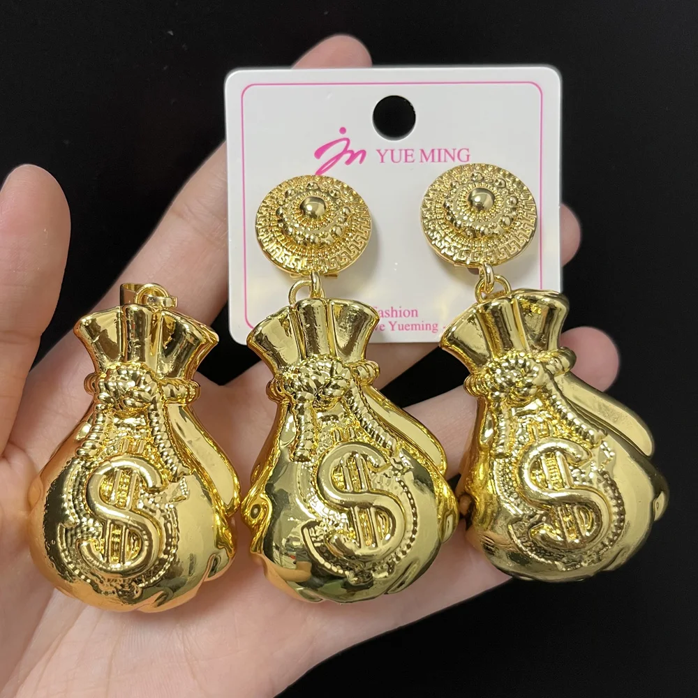 African Jewelry Set Irregular Design Hoop Earrings and Pendant 2PCS Set for Weddings Bridal Necklace Earrings Accessory