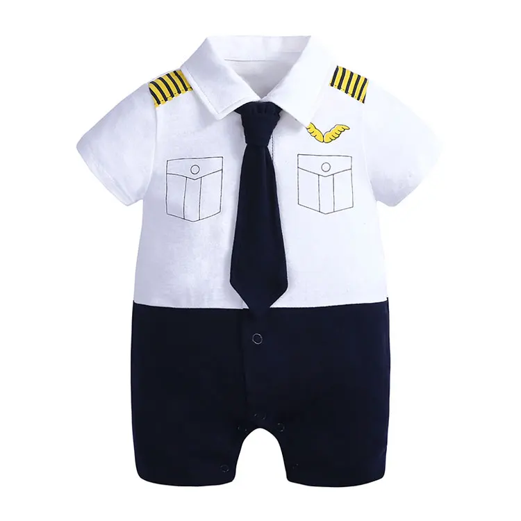 Cartoon Newborn Baby Clothes Boys Rompers Summer Baby Girls Clothes Cotton Short Sleeve Bow Tie Infant Rompers 3-18 Months