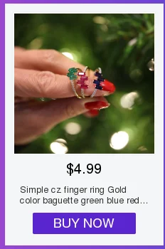 CZ Stacking Band Ring Gold Color Pastel Enamel Sparking Cubic Zirconia Eternty Rings