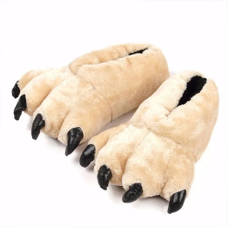 2022 New Arrival Women's Paw Slippers Designer Funny Animal Claw Home Furry Shoes Women Men Plush Warm Slippers Furry Slides