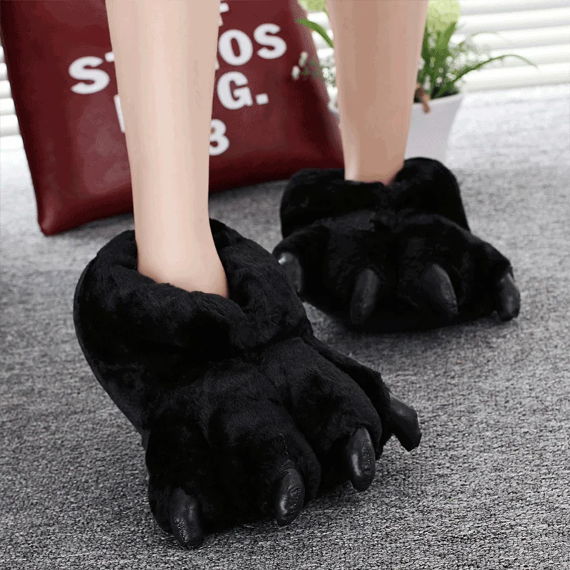 2022 New Arrival Women's Paw Slippers Designer Funny Animal Claw Home Furry Shoes Women Men Plush Warm Slippers Furry Slides