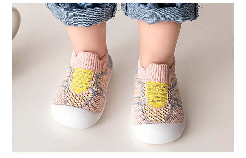 Baby Shoes Anti-slip Breathable Infant Crib Floor Socks with Rubber Sole for Children Boys Mesh Shoes Soft Bottom Baby Girl 아기신발