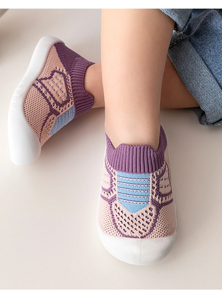 Baby Shoes Anti-slip Breathable Infant Crib Floor Socks with Rubber Sole for Children Boys Mesh Shoes Soft Bottom Baby Girl 아기신발