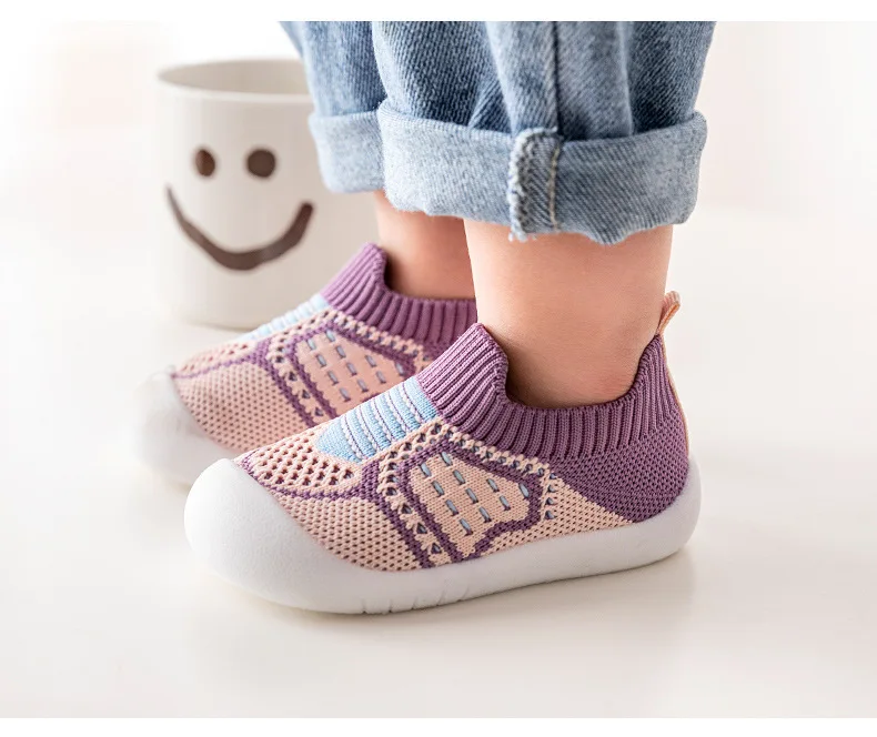 Baby Shoes Anti-slip Breathable Infant Crib Floor Socks with Rubber Sole for Children Boys Mesh Shoes Soft Bottom Baby Girl 아기신발