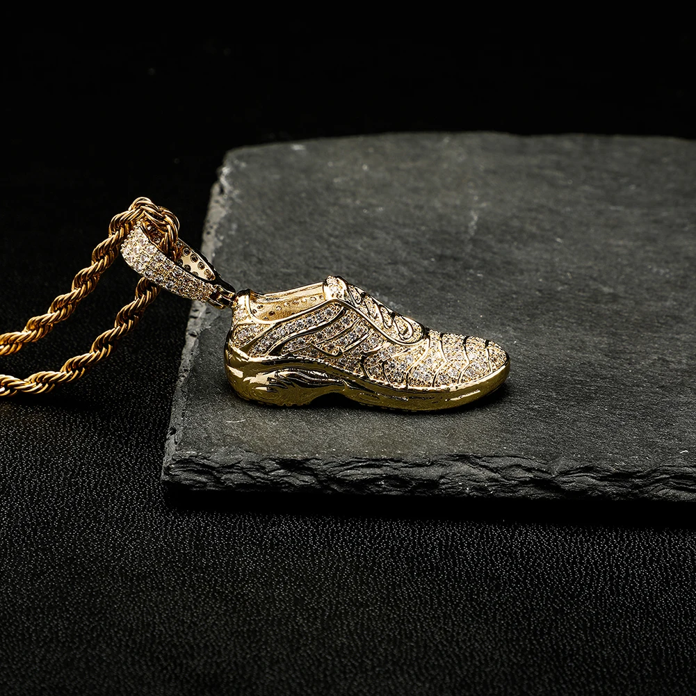 TOPGRILLZ New Shoe Model Pendant Hip Hop Men Women Pendant Sparkling Ice Crystal Zircon Necklace Fashion Charm