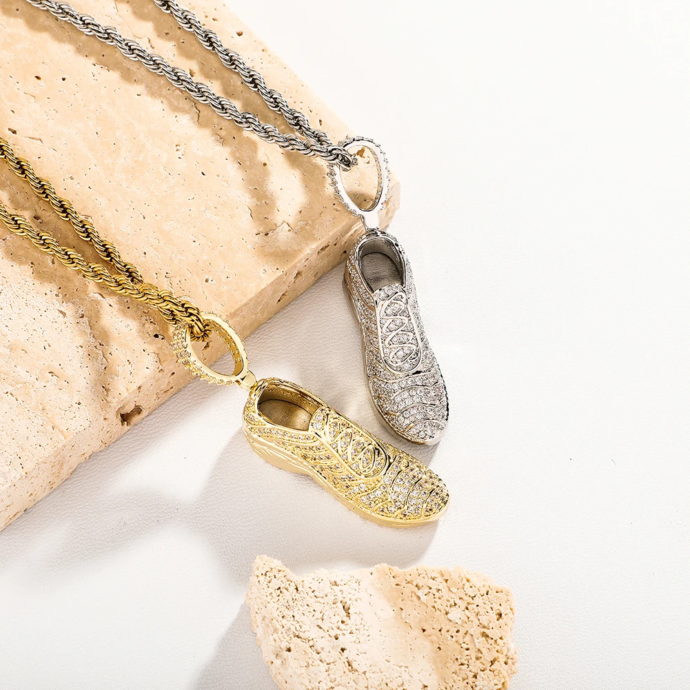 TOPGRILLZ New Shoe Model Pendant Hip Hop Men Women Pendant Sparkling Ice Crystal Zircon Necklace Fashion Charm