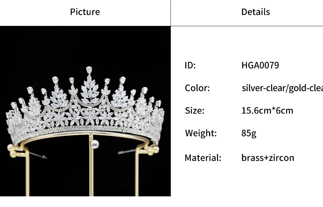 Bride Crowns For Wedding Headdress Cubic Zirconia CZ Luxury Tiaras Crowns For Women Sweet 16 Pageant Prom Hair Jewelry Headpiece