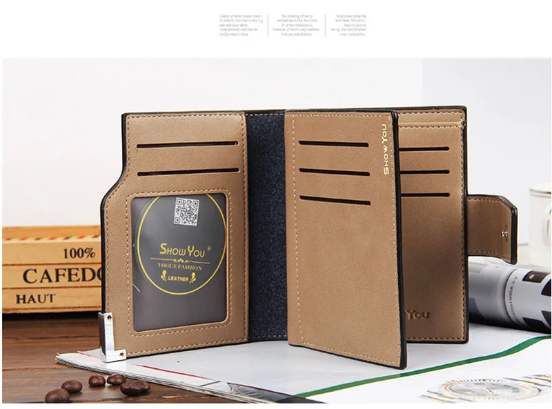Short Luxury Men Wallets Zipper Coin Pocket Card Holder Male Wallet Clutch Photo Holder Name Engraved Brand Man Wallet