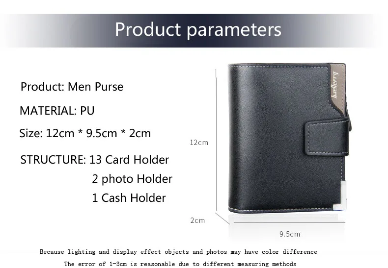 Short Luxury Men Wallets Zipper Coin Pocket Card Holder Male Wallet Clutch Photo Holder Name Engraved Brand Man Wallet