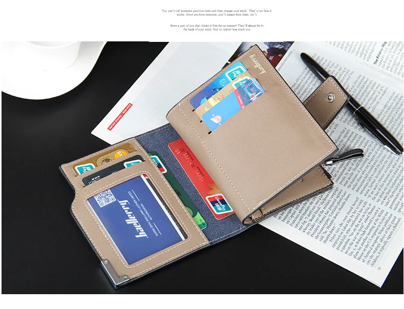 Short Luxury Men Wallets Zipper Coin Pocket Card Holder Male Wallet Clutch Photo Holder Name Engraved Brand Man Wallet