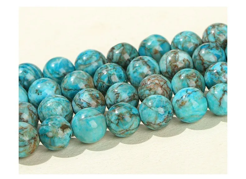 Natural South African Blue Turquoise Bead Round Loose Spacer Bead For Jewelry Making Diy Necklace Bracelet Accessory Needlework