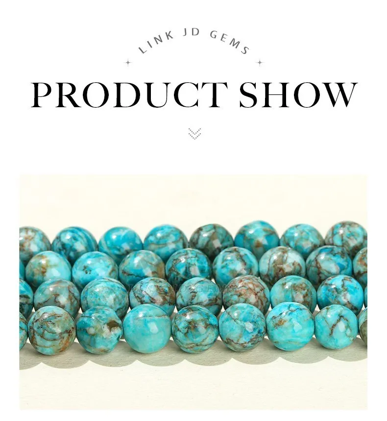 Natural South African Blue Turquoise Bead Round Loose Spacer Bead For Jewelry Making Diy Necklace Bracelet Accessory Needlework