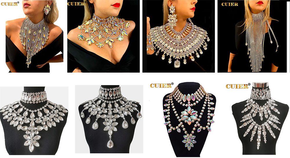 Rhinestones SS28 Dazzling17CM Long Tassel Clip on Earring for Women Jewelry Crystal AB Big Size Accessories for Drag Queen
