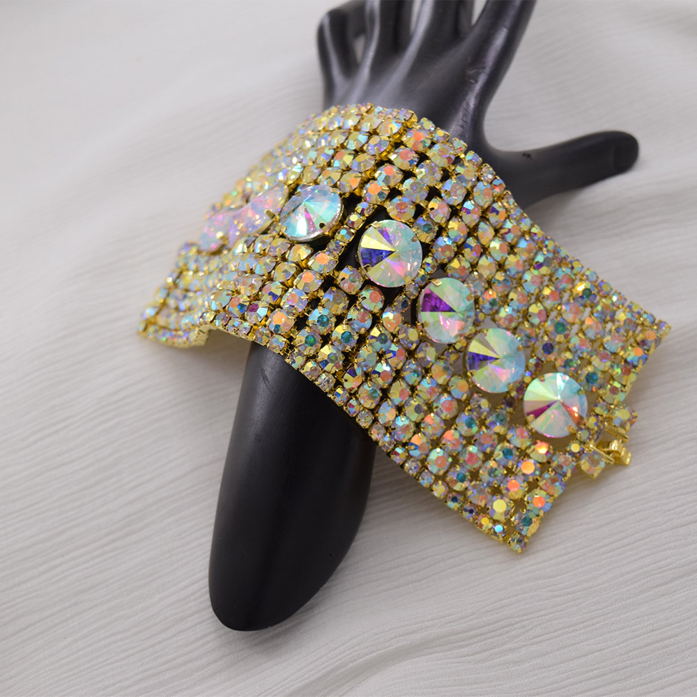 Rhinestones SS28 Dazzling17CM Long Tassel Clip on Earring for Women Jewelry Crystal AB Big Size Accessories for Drag Queen
