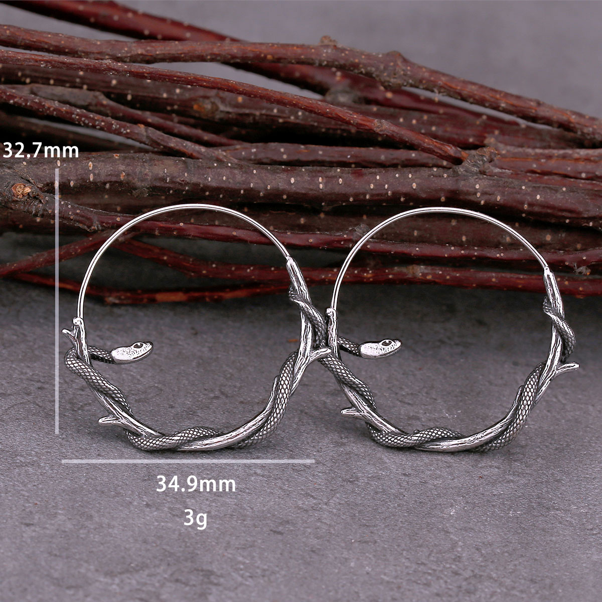 Gothic Animal Snake Hoop Earrings Fashion Simple Stainless Steel Men's and Women's Universal Earrings Rock Party Jewelry Gifts