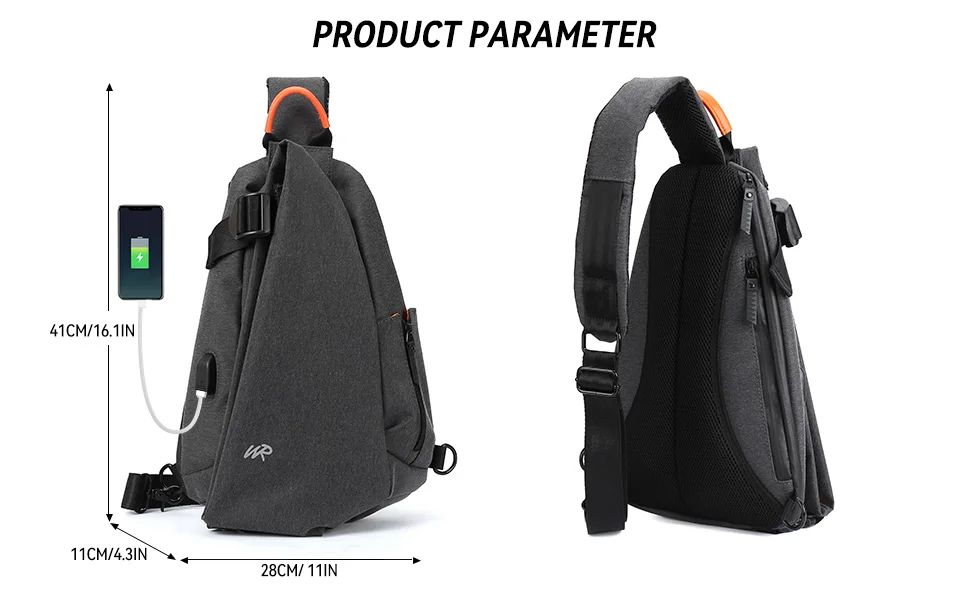 Anti-Theft Crossbody Sling Bag for Men Women,Small Backpack One Shoulder Bag, Chest Bag Sling Backpack for Hiking Biking Travel