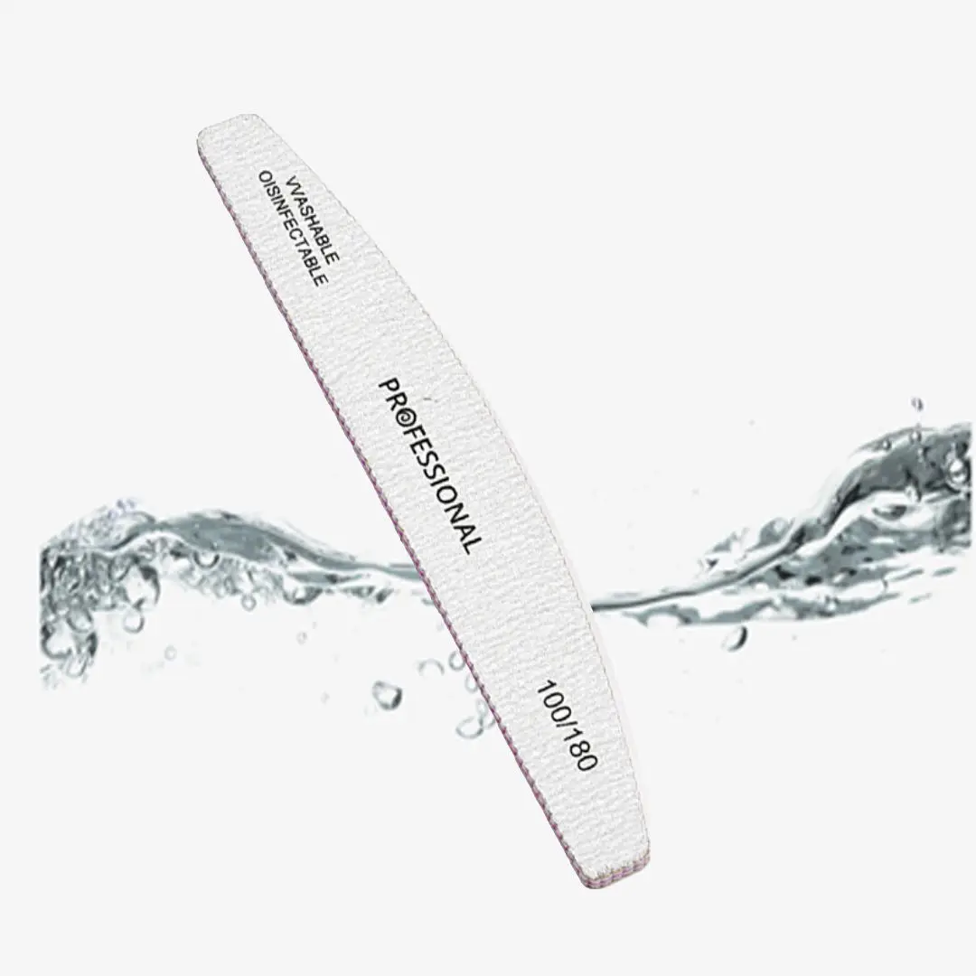 25/50 Pcs Grey Sandpaper Nail File 80 100 180 Grit Buffering Half Moon Pedicure Block Polishing Manicure Tools Nails Accessoires