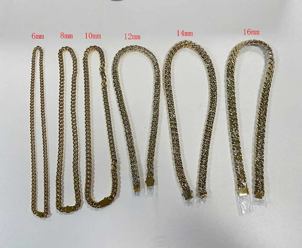 Wholesale Hip Hop Jewelry Stainless Steel Men Flat 4 Side Curb Cuban Link Chain Necklace For Men Drop Shipping