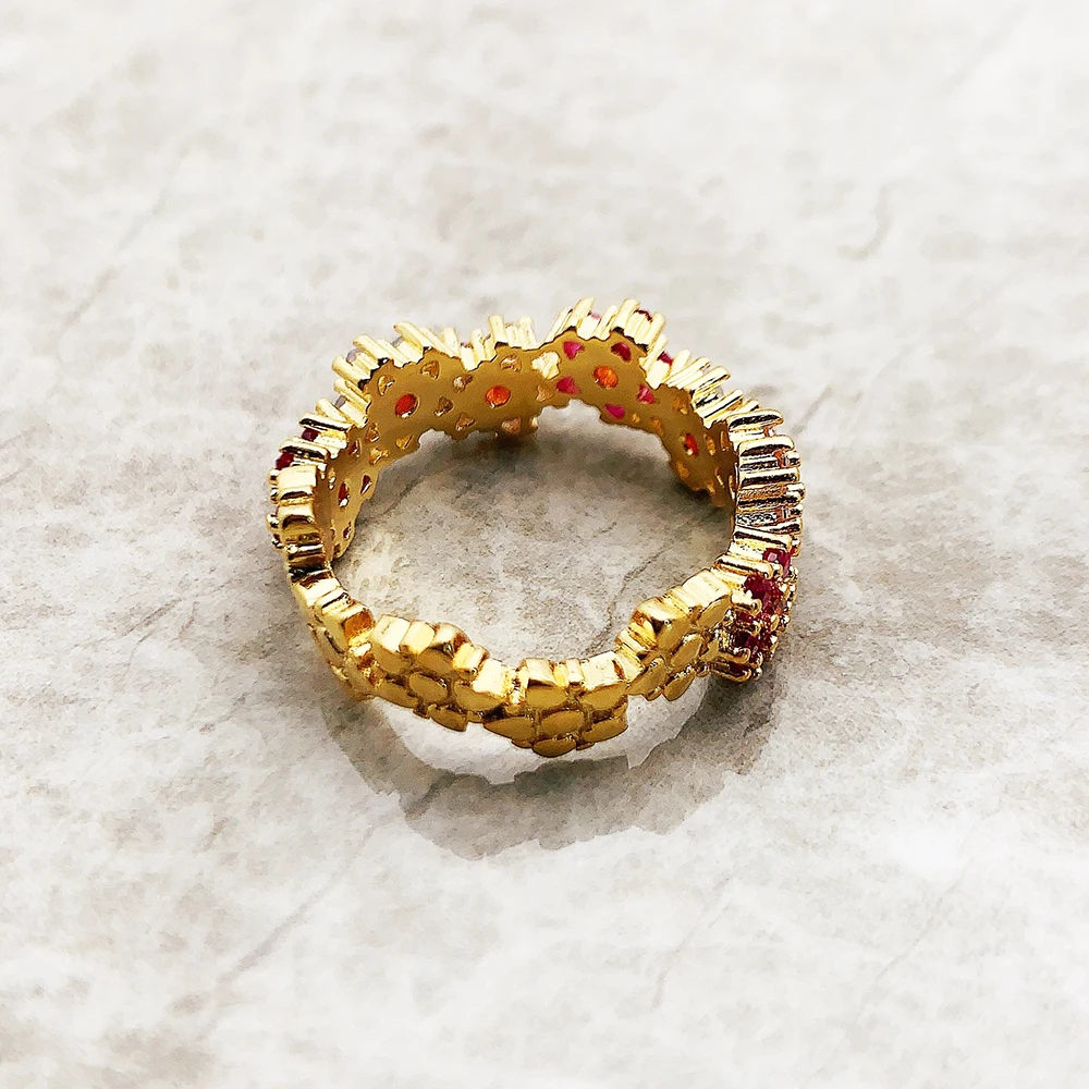 Ring Flowers Colourful Stones 2023 Brand New Fine Jewerly Romantic Gift For Women In 925 Sterling Silver