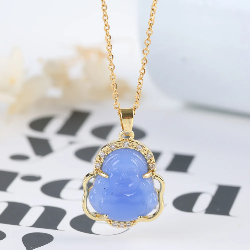 New Design Of Religious Geometry Buddha Peace Blessing Pendant Necklace Fashion High Quality Stainless Steel Chain For Men Women