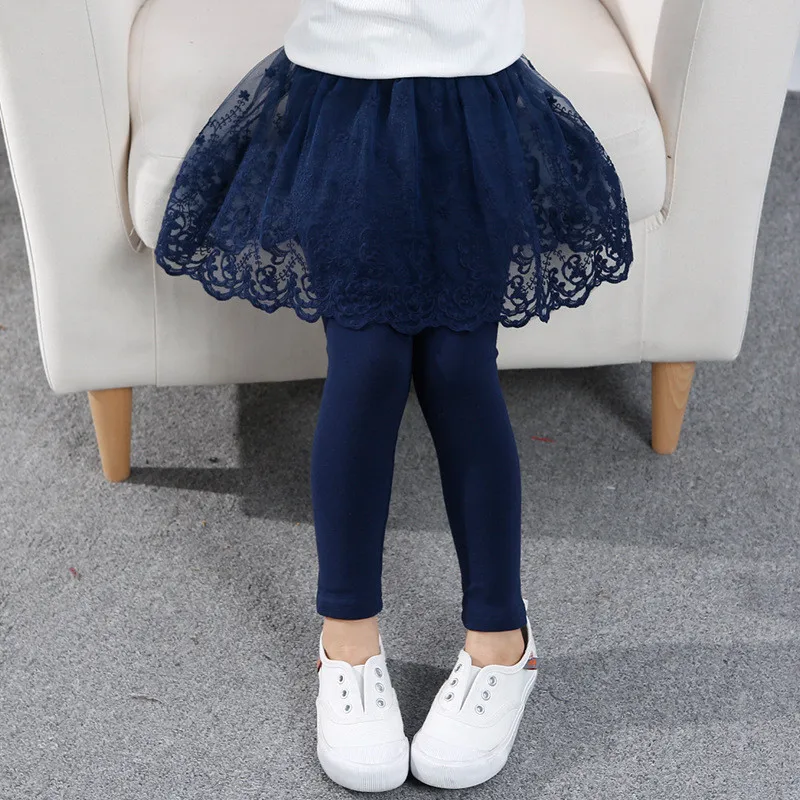 Girls Leggings Spring Autumn Skirt-Pants Lace Princess Kids Trousers Children Pants