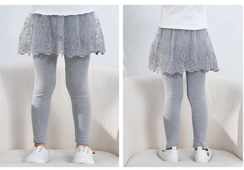 Girls Leggings Spring Autumn Skirt-Pants Lace Princess Kids Trousers Children Pants