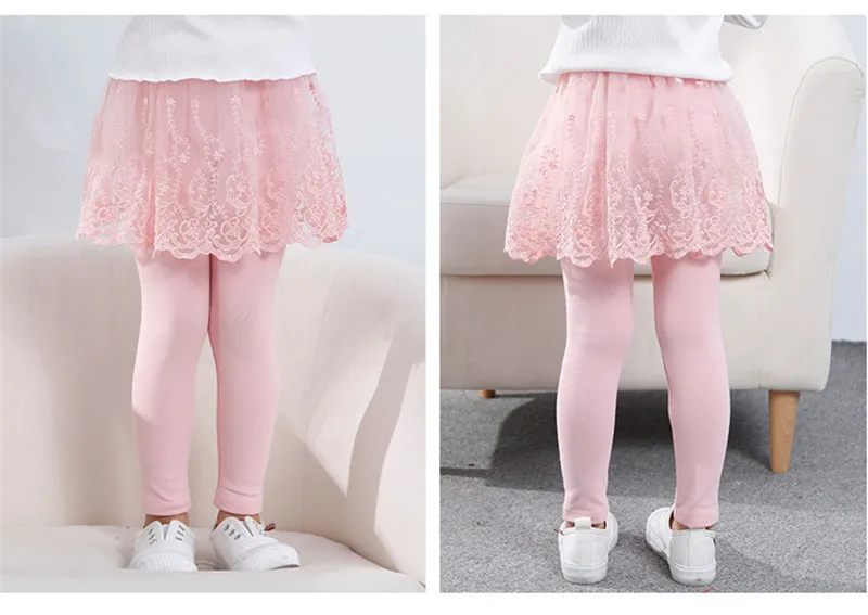 Girls Leggings Spring Autumn Skirt-Pants Lace Princess Kids Trousers Children Pants