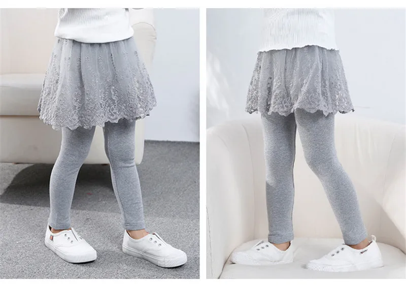 Girls Leggings Spring Autumn Skirt-Pants Lace Princess Kids Trousers Children Pants