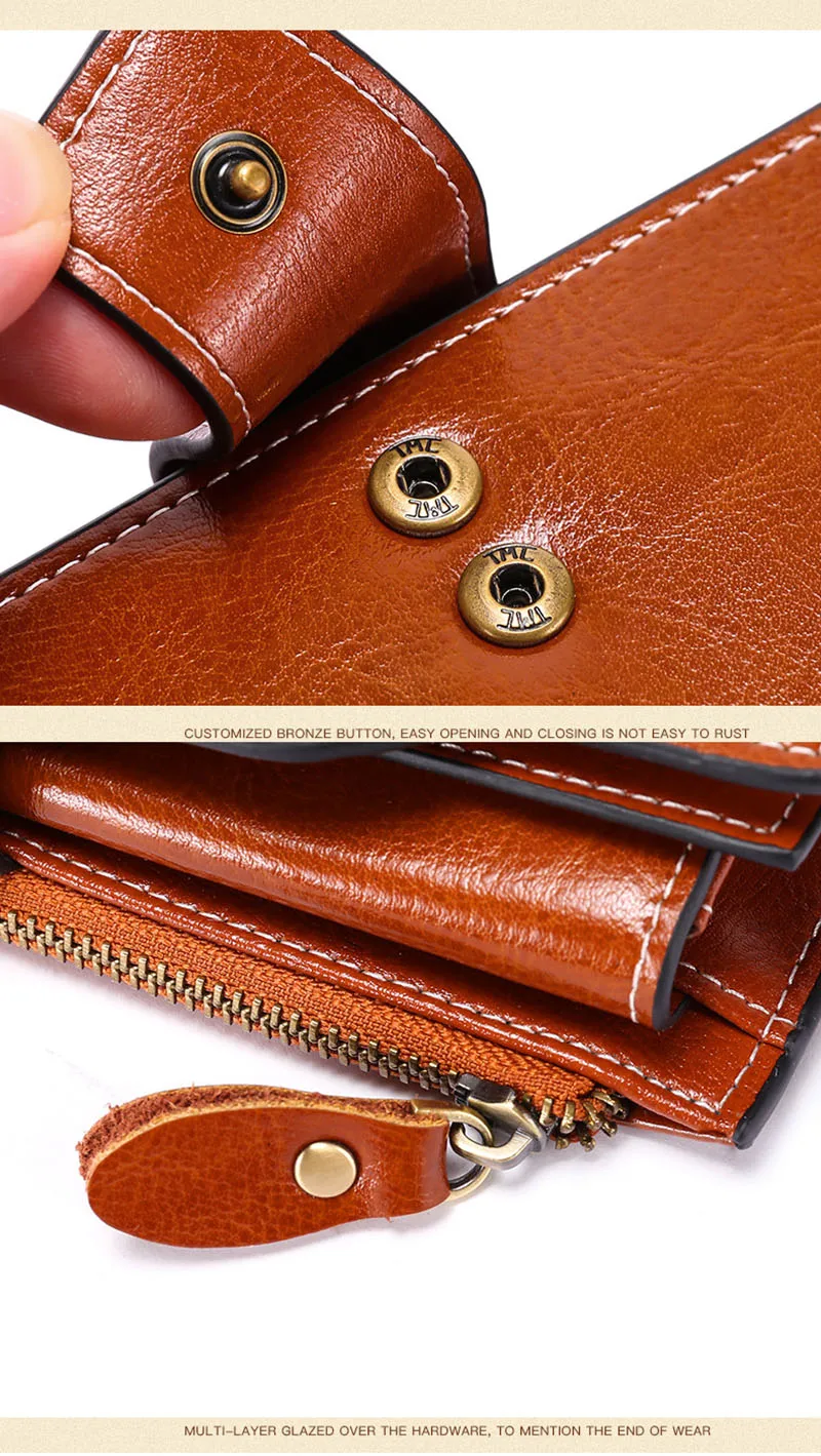 New Rfid Long Women Wallets Clutch Zipper Coin Pocket Female Print Wallet Quality Card Holder Genuine Leather Women Purse