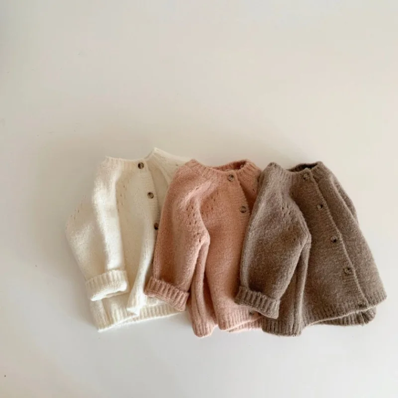 Autumn New Baby Boys Girls Coat Baby Sweater Toddler Knit Cardigans Newborn Knitwear Long-sleeve Cotton Baby Jacket Tops