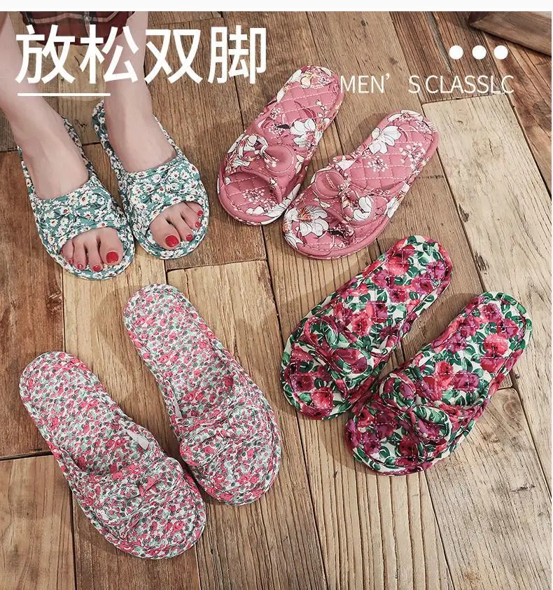 2024 Cotton Shoes Women Household Slippers Indoor Floor Flip Flops Summer Simple Mute Slides Home Sandals Zapatos De Mujer