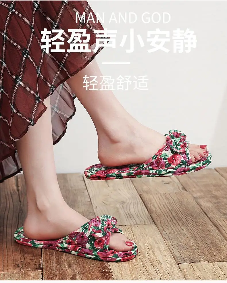 2024 Cotton Shoes Women Household Slippers Indoor Floor Flip Flops Summer Simple Mute Slides Home Sandals Zapatos De Mujer