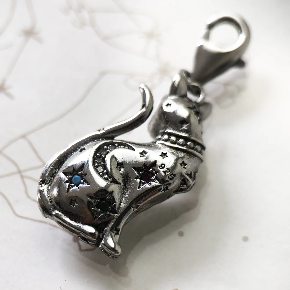 Magic Cat Constellation Personal Lucky Charm For Women 925 Sterling Silver Romantic Pendant