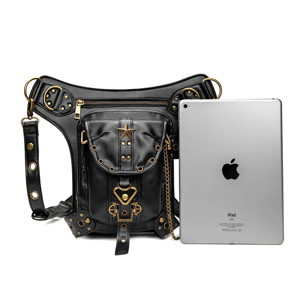 Steampunk Waist Leg Bags Women Men Victorian Style Holster Bag Motorcycle Thigh Hip Belt Packs Messenger Shoulder Bags