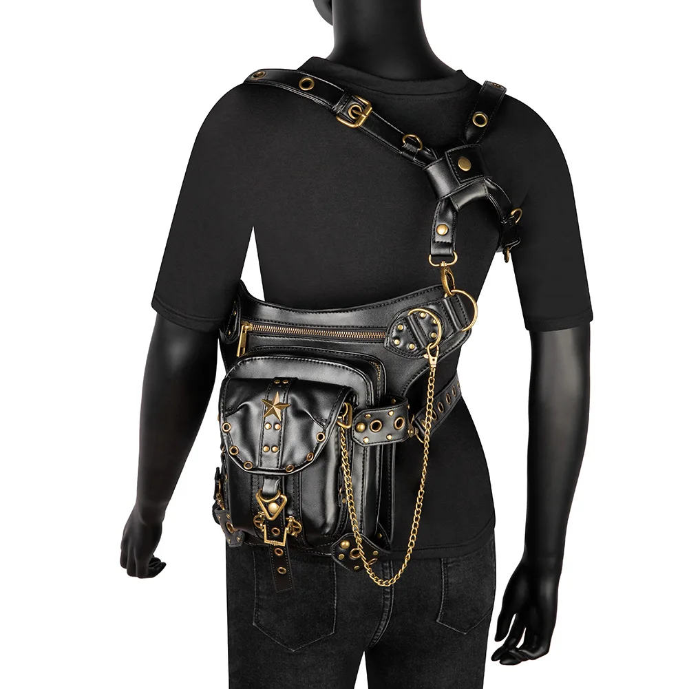 Steampunk Waist Leg Bags Women Men Victorian Style Holster Bag Motorcycle Thigh Hip Belt Packs Messenger Shoulder Bags