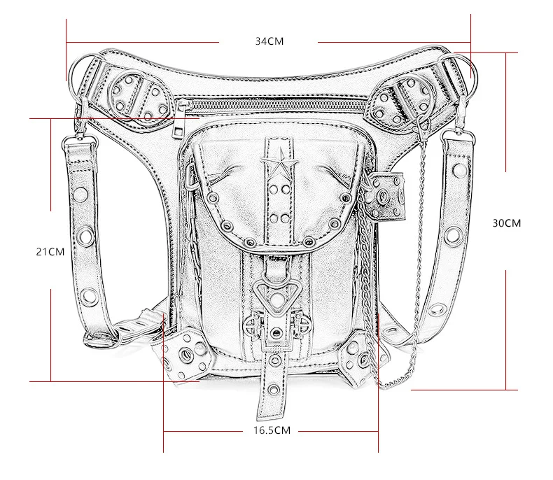 Steampunk Waist Leg Bags Women Men Victorian Style Holster Bag Motorcycle Thigh Hip Belt Packs Messenger Shoulder Bags