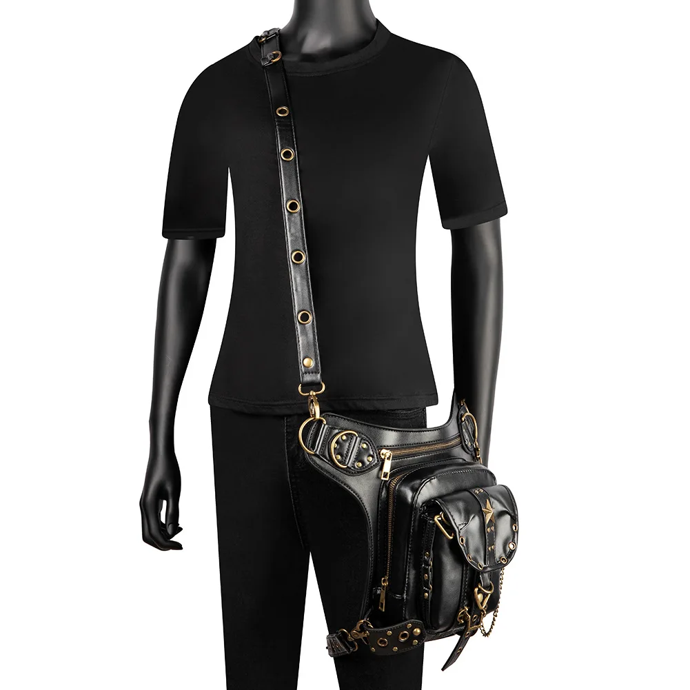 Steampunk Waist Leg Bags Women Men Victorian Style Holster Bag Motorcycle Thigh Hip Belt Packs Messenger Shoulder Bags