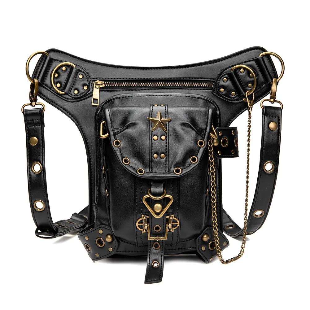 Steampunk Waist Leg Bags Women Men Victorian Style Holster Bag Motorcycle Thigh Hip Belt Packs Messenger Shoulder Bags