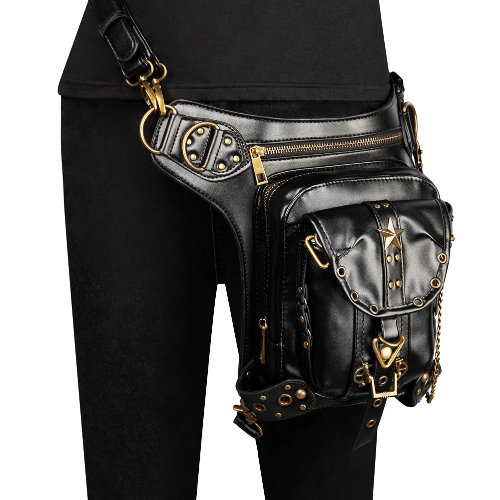 Steampunk Waist Leg Bags Women Men Victorian Style Holster Bag Motorcycle Thigh Hip Belt Packs Messenger Shoulder Bags